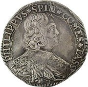 Italy 1/2 Scudo Filippo Spinola 1639 KM# 39 PHILIPPVS SPIN COMES TASS coin obverse Italy 1/2 Scudo Filippo Spinola 1639 KM# 39 PHILIPPVS SPIN COMES TASS coin obverse