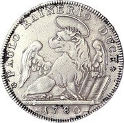 Italy 1/2 Tallero (Mezzo Tallero) Allegorical Female Bust of Republic 1780 KM# 729 PAVLO RAINERIO DUCE 1781 coin obverse Italy 1/2 Tallero (Mezzo Tallero) Allegorical Female Bust of Republic 1780 KM# 729 PAVLO RAINERIO DUCE 1781 coin obverse