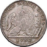Italy 1/2 Tallero (Mezzo Tallero) Allegorical Female Bust of Republic 1792 KM# 743 LUDOVICO MANIN DUCE coin obverse Italy 1/2 Tallero (Mezzo Tallero) Allegorical Female Bust of Republic 1792 KM# 743 LUDOVICO MANIN DUCE coin obverse