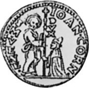 Italy 1/2 Zecchino Christ in Beaded Ellipse. Giovanni Corner II ND KM# 480 IOAN CORN S M VENE DVX coin obverse Italy 1/2 Zecchino Christ in Beaded Ellipse. Giovanni Corner II ND KM# 480 IOAN CORN S M VENE DVX coin obverse