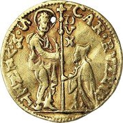 Italy 1/2 Zecchino Christ in Beaded Ellipse. Carlo Ruzzini ND KM# 537 CAR RVZINI S M VENET coin obverse Italy 1/2 Zecchino Christ in Beaded Ellipse. Carlo Ruzzini ND KM# 537 CAR RVZINI S M VENET coin obverse