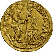 Italy 1/2 Zecchino Christ in Beaded Ellipse. Bertucci Valier ND KM# 274 BERT VAL S M VENET DVX coin obverse