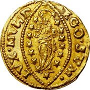 Italy 1/2 Zecchino Christ in Beaded Ellipse. Antonio Priuli ND KM# 104 EGO SVM LVX MVND coin reverse Italy 1/2 Zecchino Christ in Beaded Ellipse. Antonio Priuli ND KM# 104 EGO SVM LVX MVND coin reverse