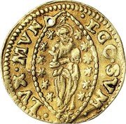 Italy 1/2 Zecchino Christ in Beaded Ellipse. Carlo Ruzzini ND KM# 537 EGO SVM LVX MVN coin reverse Italy 1/2 Zecchino Christ in Beaded Ellipse. Carlo Ruzzini ND KM# 537 EGO SVM LVX MVN coin reverse