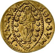 Italy 1/2 Zecchino Christ in Beaded Ellipse. Giovanni Pesaro ND KM# 292 EGO SVM LVX MVN coin reverse