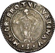 Italy 1/32 Scudo (5 Soldi) St. Justina. Venice ND PG KM# 219 MEMOR ERO TVI IVSTINA V 5 coin reverse