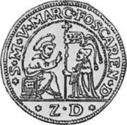Italy 1/4 Ducato Marco Foscarini 1762 ZD KM# 633 S M V MARC FOSCAREN D Z D coin obverse Italy 1/4 Ducato Marco Foscarini 1762 ZD KM# 633 S M V MARC FOSCAREN D Z D coin obverse