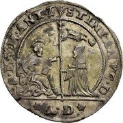 Italy 1/4 Ducato Marcantonio Giustinian ND AD KM# 377 AD S M V M ANT IVSTINIANVS D coin obverse Italy 1/4 Ducato Marcantonio Giustinian ND AD KM# 377 AD S M V M ANT IVSTINIANVS D coin obverse