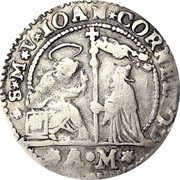 Italy 1/4 Ducato Giovanni Corner II ND AM KM# 469 S M V IOAN CORNELO D A M coin obverse Italy 1/4 Ducato Giovanni Corner II ND AM KM# 469 S M V IOAN CORNELO D A M coin obverse