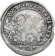 Italy 1/4 Ducato Lion of St. Mark. Carlo Ruzzini ND KM# 526 QVAR DVCAT VENET coin reverse Italy 1/4 Ducato Lion of St. Mark. Carlo Ruzzini ND KM# 526 QVAR DVCAT VENET coin reverse