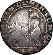 Italy 1/4 Ducatone (31 Soldi) St. Justina. Domenico Contarini ND GD KM# 303 S M VEN DOMIN CON(T) (D)(V) coin obverse Italy 1/4 Ducatone (31 Soldi) St. Justina. Domenico Contarini ND GD KM# 303 S M VEN DOMIN CON(T) (D)(V) coin obverse