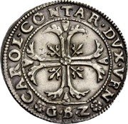 Italy 35 Soldi Carlo Contarini 1655 GBZ KM# 231 CAROL CONTAR DVX VEN GBZ coin obverse Italy 35 Soldi Carlo Contarini 1655 GBZ KM# 231 CAROL CONTAR DVX VEN GBZ coin obverse