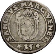 Italy 35 Soldi Francesco Corner 1656 FC KM# 246 35 SANCTVS MARC VENET coin reverse Italy 35 Soldi Francesco Corner 1656 FC KM# 246 35 SANCTVS MARC VENET coin reverse