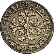 Italy 1/4 Scudo Marcantonio Giustinian 1684 DT KM# 378 DT M ANT IVSTINIANO DVX VEN coin obverse Italy 1/4 Scudo Marcantonio Giustinian 1684 DT KM# 378 DT M ANT IVSTINIANO DVX VEN coin obverse