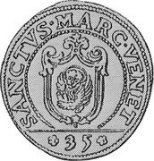 Italy 1/4 Scudo (35 Soldi) Marco Foscarini 1762 ZD KM# 636 SANCTVS. MARC. VENET 35 coin reverse