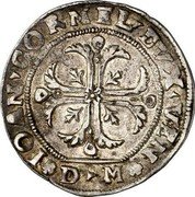 Italy 1/4 Scudo (35 Soldi) Foliated Cross. Giovanni Corner I ND DM KM# 139 IOAN CORNEL DVX VEN coin obverse Italy 1/4 Scudo (35 Soldi) Foliated Cross. Giovanni Corner I ND DM KM# 139 IOAN CORNEL DVX VEN coin obverse