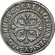 Italy 1/4 Scudo (35 Soldi) Giovanni Corner II ND FAP KM# 471 IOANNES CORNELIO DVX VEN F A P coin obverse Italy 1/4 Scudo (35 Soldi) Giovanni Corner II ND FAP KM# 471 IOANNES CORNELIO DVX VEN F A P coin obverse
