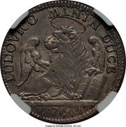 Italy 1/4 Tallero Allegorical Female Bust of Republic 1790 KM# 769 LUDOVICO MANIN DUCE A 1790 coin obverse Italy 1/4 Tallero Allegorical Female Bust of Republic 1790 KM# 769 LUDOVICO MANIN DUCE A 1790 coin obverse