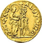 Italy 1/4 Zecchino Christ in Beaded Ellipse. Alvise Mocenigo II ND KM# 458 ALOY MOC S M VE DVX coin obverse Italy 1/4 Zecchino Christ in Beaded Ellipse. Alvise Mocenigo II ND KM# 458 ALOY MOC S M VE DVX coin obverse
