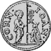 Italy 1/4 Zecchino Christ in Beaded Ellipse. Giovanni Corner I ND KM# 147 IOAN CORN DVX coin obverse Italy 1/4 Zecchino Christ in Beaded Ellipse. Giovanni Corner I ND KM# 147 IOAN CORN DVX coin obverse