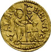 Italy 1/4 Zecchino Christ in Beaded Ellipse. Bertucci Valier ND KM# 273 BERTVC VALER DVX coin obverse Italy 1/4 Zecchino Christ in Beaded Ellipse. Bertucci Valier ND KM# 273 BERTVC VALER DVX coin obverse