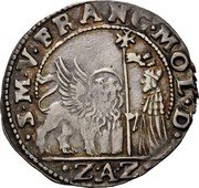 Italy 15 1/2 Soldi St. Justina 1646 ZAZ KM# 203 S M V FRANC MOL D ZAZ coin obverse Italy 15 1/2 Soldi St. Justina 1646 ZAZ KM# 203 S M V FRANC MOL D ZAZ coin obverse