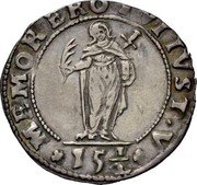 Italy 15 1/2 Soldi St. Justina 1646 ZAZ KM# 203 MEMOR ERO TVI IVST V 15 1/2 coin reverse Italy 15 1/2 Soldi St. Justina 1646 ZAZ KM# 203 MEMOR ERO TVI IVST V 15 1/2 coin reverse