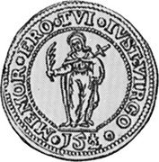 Italy 1/8 Ducatone (15-1/2 Soldi) (St. Justina. Alvise Mocenigo IV) KM# 655 MEMOR ERO TVI IVST VIRGO 15 1/2 coin reverse Italy 1/8 Ducatone (15-1/2 Soldi) (St. Justina. Alvise Mocenigo IV) KM# 655 MEMOR ERO TVI IVST VIRGO 15 1/2 coin reverse