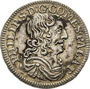 Italy 1/8 Scudo Filippo Spinola 1667 KM# 54 PHILIP S D G COMES PALAT coin obverse Italy 1/8 Scudo Filippo Spinola 1667 KM# 54 PHILIP S D G COMES PALAT coin obverse