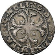Italy 1/8 Scudo (17-1/2 Soldi) Foliated Cross. Francesco Molin 1646 MB KM# 204 FRANC MOLINO DVX V(E)(N) coin obverse