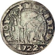 Italy 10 Soldo Alvise Mocenigo III 1722 KM# 502 ALOY MOCENI D 1722 coin obverse