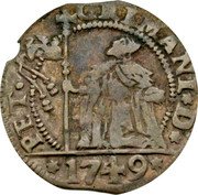 Italy 10 Soldi Lion of St. Mark. Pietro Grimani 1749 KM# 574 PET GRIMANI D 1749 coin obverse Italy 10 Soldi Lion of St. Mark. Pietro Grimani 1749 KM# 574 PET GRIMANI D 1749 coin obverse