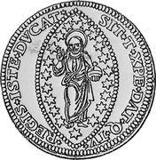 Italy 12 Zecchino Christ in Beaded Ellipse. Giovanni Corner II ND KM# 485 SIT T XPE DAT Q TV REGIS ISTE DVCAT coin reverse Italy 12 Zecchino Christ in Beaded Ellipse. Giovanni Corner II ND KM# 485 SIT T XPE DAT Q TV REGIS ISTE DVCAT coin reverse