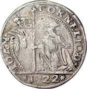 Italy 15 Soldo Giovanni Corner II 1722 KM# 503 IOAN CORNELIO D 1722 coin obverse Italy 15 Soldo Giovanni Corner II 1722 KM# 503 IOAN CORNELIO D 1722 coin obverse