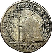 Italy 15 Soldo Marco Foscarini 1762 KM# 630 MARC FOSCARENVS D 1762 coin obverse Italy 15 Soldo Marco Foscarini 1762 KM# 630 MARC FOSCARENVS D 1762 coin obverse