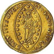 Italy 15 Zecchino Christ in Beaded Ellipse. Francesco Molin ND A choice VF example realized approximately $26,000 in a January 2010 Stack's auction. KM# 216 SIT T XPE DAT Q TV REGIS ISTE DVCAT coin reverse Italy 15 Zecchino Christ in Beaded Ellipse. Francesco Molin ND A choice VF example realized approximately $26,000 in a January 2010 Stack's auction. KM# 216 SIT T XPE DAT Q TV REGIS ISTE DVCAT coin reverse
