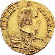 Italy 2 Doppie Filippo Spinola 1629 KM# 32 PHILIPPVS. SPINVLA. coin obverse Italy 2 Doppie Filippo Spinola 1629 KM# 32 PHILIPPVS. SPINVLA. coin obverse