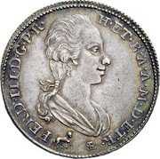 Italy 2 Paoli (16 Crazie) Ferdinando III 1791 C# 35 FERD III D G P R H ET B A A M D ETR ET coin obverse Italy 2 Paoli (16 Crazie) Ferdinando III 1791 C# 35 FERD III D G P R H ET B A A M D ETR ET coin obverse