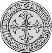 Italy 2 Scudo D'oro (Doppia) Floriated Cross. Antonio Priuli ND KM# 102 ANTON PRIOL DVX VENETIAR coin obverse Italy 2 Scudo D'oro (Doppia) Floriated Cross. Antonio Priuli ND KM# 102 ANTON PRIOL DVX VENETIAR coin obverse