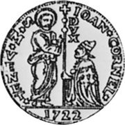 Italy 2 Zecchino Christ in Beaded Ellipse. Giovanni Corner II 1722 KM# 518 IOAN CORNEL S M VENET coin obverse Italy 2 Zecchino Christ in Beaded Ellipse. Giovanni Corner II 1722 KM# 518 IOAN CORNEL S M VENET coin obverse