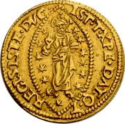 Italy 2 Zecchino Christ in Beaded Ellipse. Nicolo Contarini ND An XF example realized approximately $52,000 in a November 2007 Numismatica Ars Classica auction. KM# 168 IST T XPE DAT Q T REGIS ISTE DVC coin reverse Italy 2 Zecchino Christ in Beaded Ellipse. Nicolo Contarini ND An XF example realized approximately $52,000 in a November 2007 Numismatica Ars Classica auction. KM# 168 IST T XPE DAT Q T REGIS ISTE DVC coin reverse