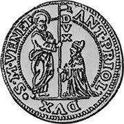 Italy 2 Zecchino Christ on Throne ND KM# 106 ANT PRIOL DVX S M VENET coin obverse Italy 2 Zecchino Christ on Throne ND KM# 106 ANT PRIOL DVX S M VENET coin obverse