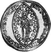 Italy 20 Zecchino Christ in Beaded Ellipse. Giovanni Corner II ND KM# 488 SIT T XPE DAT Q TV REGIS ISTE DVCAT coin reverse Italy 20 Zecchino Christ in Beaded Ellipse. Giovanni Corner II ND KM# 488 SIT T XPE DAT Q TV REGIS ISTE DVCAT coin reverse