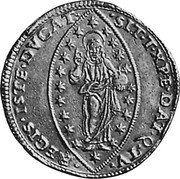 Italy 20 Zecchino Christ in Beaded Ellipse. Francesco Molin ND KM# 217 SIT T XPE DAT Q TV REGIS ISTE DVCAT coin reverse Italy 20 Zecchino Christ in Beaded Ellipse. Francesco Molin ND KM# 217 SIT T XPE DAT Q TV REGIS ISTE DVCAT coin reverse