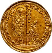 Italy 25 Zecchino Christ in Beaded Ellipse. Giovanni Corner II ND KM# 489 IOAN CORNEL S M VENETVS DVX coin obverse Italy 25 Zecchino Christ in Beaded Ellipse. Giovanni Corner II ND KM# 489 IOAN CORNEL S M VENETVS DVX coin obverse