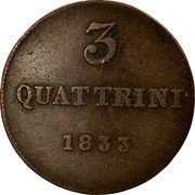 Italy 3 Quattrini Leopoldo II 1833 C# 64 3 QUATTRINI 1846 coin reverse Italy 3 Quattrini Leopoldo II 1833 C# 64 3 QUATTRINI 1846 coin reverse