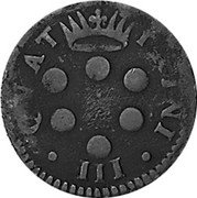 Italy 3 Quattrino (Soldo) Francesco III. Patriarch's Cross 1710 C# 1 QVAT TRINI III coin obverse Italy 3 Quattrino (Soldo) Francesco III. Patriarch's Cross 1710 C# 1 QVAT TRINI III coin obverse