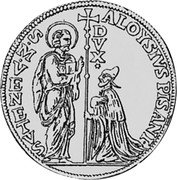 Italy 40 Zecchino Alvise Pisani ND KM# 566 ALOYSIVS PISANI. - S. M. VENETVS. coin obverse Italy 40 Zecchino Alvise Pisani ND KM# 566 ALOYSIVS PISANI. - S. M. VENETVS. coin obverse