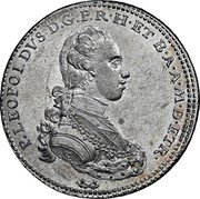 Italy 5 Paoli (1/2 Francescone) Pietro Leopoldo 1779 C# 19 P LEOPOLDVS D G P R H ET B A A M D ETR coin obverse Italy 5 Paoli (1/2 Francescone) Pietro Leopoldo 1779 C# 19 P LEOPOLDVS D G P R H ET B A A M D ETR coin obverse