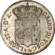 Italy 5 Quattrini Leopoldo II 1829 C# 65 LEOP II A D A GRAND DI TOSC N coin obverse